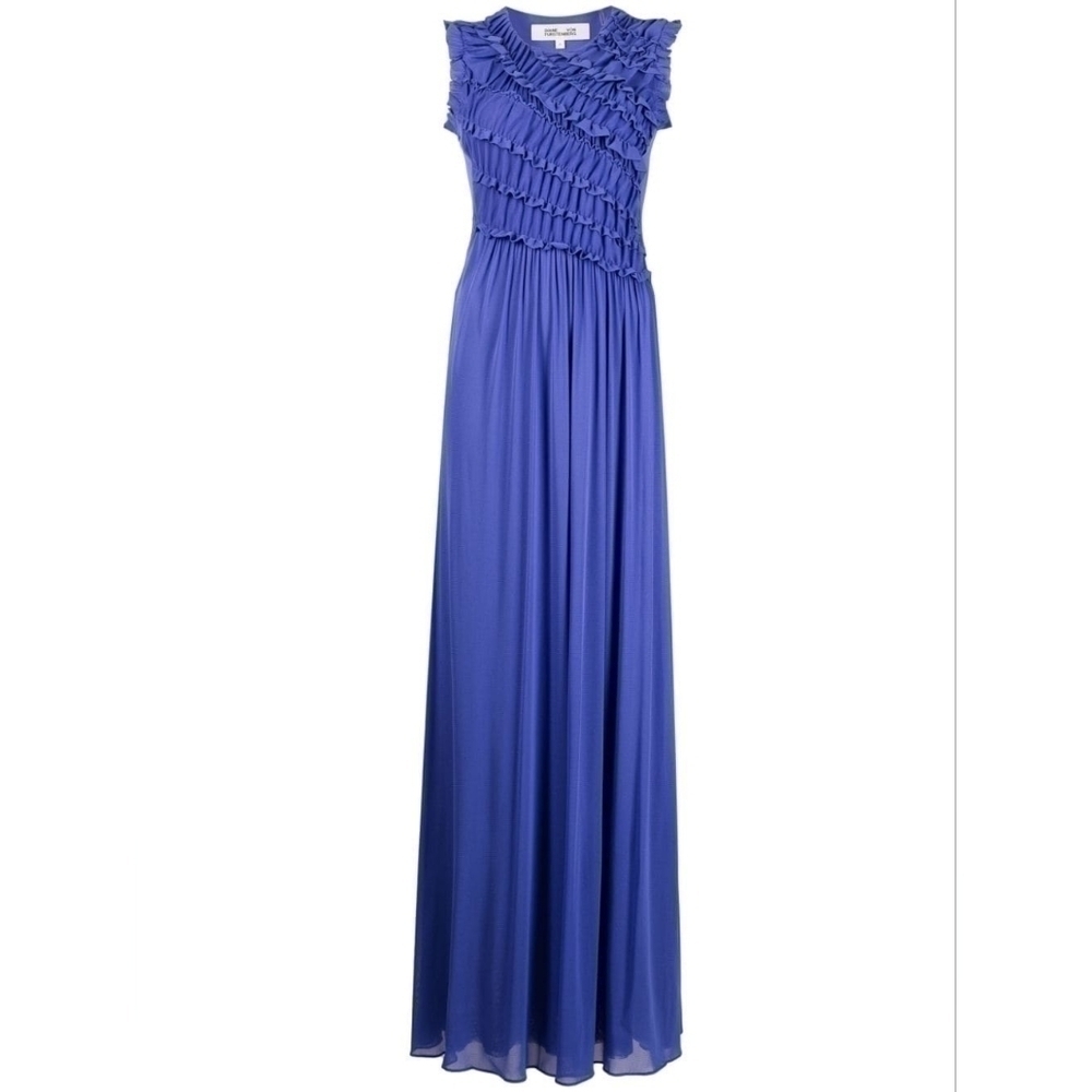 DVF Diane von Furstenbergruffle-detail fluted dress Size Small - Picture 4 of 15